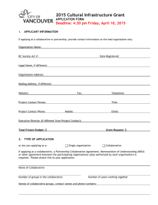 Cultural Infrastructure Grant application form
