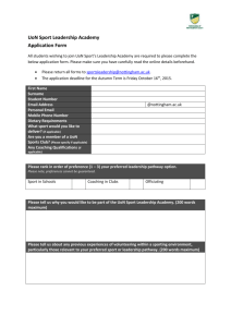 UoN Sport Leadership Academy Application Form