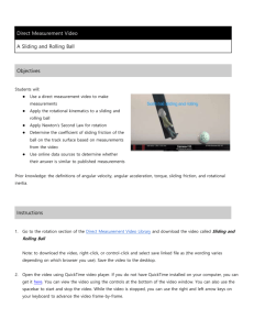 Student instructions for sliding and rolling ball