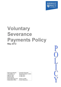 Voluntary Severance Payments Policy - Heriot