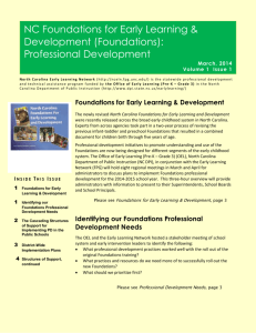 Foundations Newsletter - North Carolina Early Learning Network