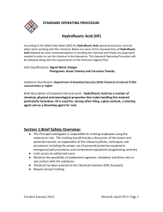 STANDARD OPERATING PROCEDURE Hydrofluoric Acid (HF)