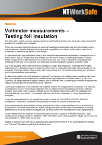 Voltmeter measurements - Testing foil insulation in