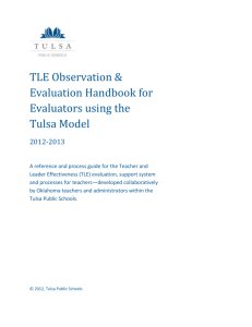 TLE Observation and Evaluation Handbook for Tulsa Model