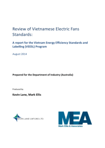 A report for the Vietnam Energy Efficiency Standards and Labelling