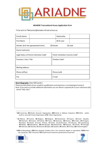 ARIADNE TNA 2016 Application form