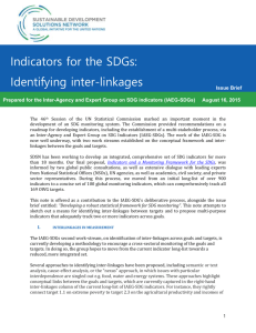 Indicators for the SDGs: Identifying inter