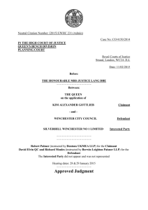 Approved Judgment R Gottlieb v Winchester