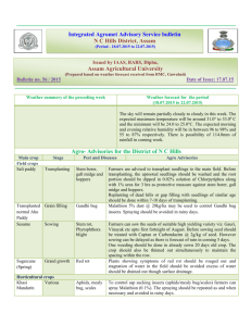 Integrated Agromet Advisory Service bulletin NC Hills District, Assam
