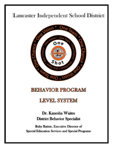 behavior program - Lancaster Independent School District