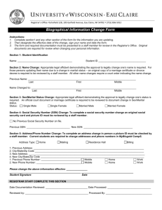 Biographical Information Change Form