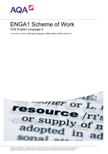ENGA1 Scheme of Work