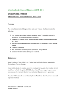 Infection Control Annual Statement 2015-2016