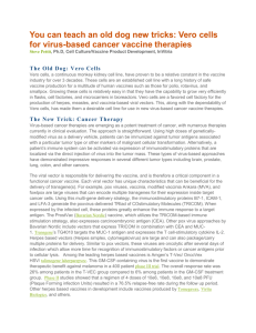 Vero cells for virus-based cancer vaccine therapies