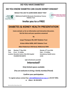 Diabetes & Kidney Health for consumers 2016