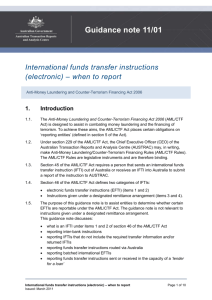 International funds transfer instructions (electronic) - when
