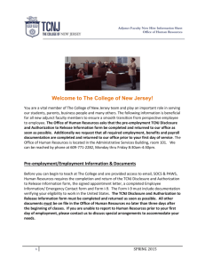 Again, we welcome you to The College of New Jersey