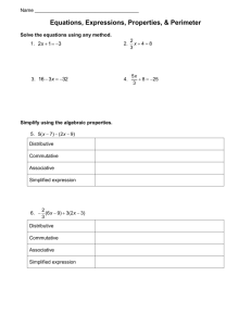 Equations, Expressions, and Properties PI