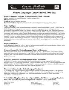 Modern Languages Career Outlook 2010-2011