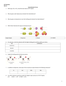 AP Chemistry WS 4.3 Intermolecular Forces Which gas, SO2 or CO2