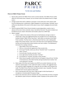 PARCC Primer To Do List and Outline