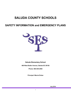 emergency plan. - Saluda Elementary`s 2014