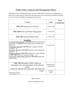 Public Policy Analysis and Management Minor Planner