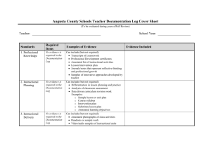 Teacher Documentation Log - Augusta County Public Schools