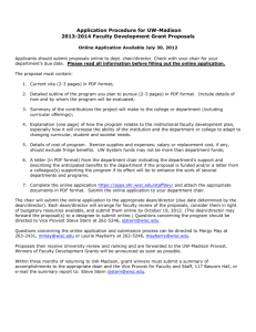 Application Procedure for UW-Madison 2013