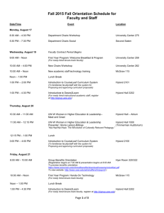 2015 Fall Orientation Schedule - University of Wisconsin