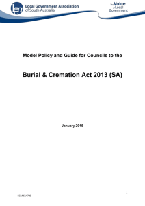 Burial & Cremation Act 2013 (SA) - Local Government Association of