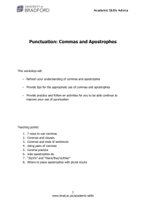 Punctuation---Commas.. - University of Bradford