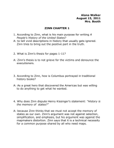ZINN CHAPTER 7 Questions - Course