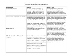 Faculty Guide to Common Accommodations