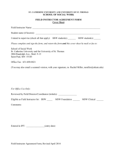 Field Instructor Agreement