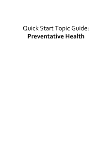 Preventative Health Quick Start Guide