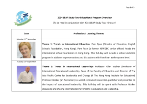 2014 LEAP Study Tour Educational Program Overview