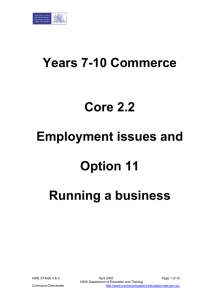 Employment issues and running a business