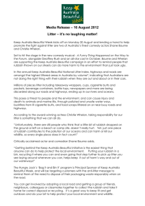Media Release – 16 August 2012 Litter – it`s no laughing matter!