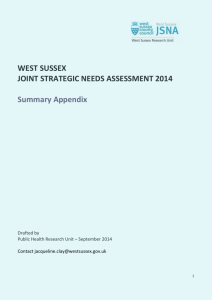 West Sussex joint strategic needs assessment 2014 data appendix