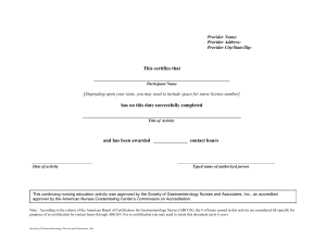 Certificate Template - Society of Gastroenterology Nurses and