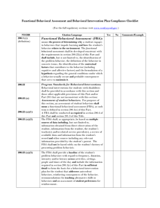 Functional Behavior Assessment Compliance Checklist