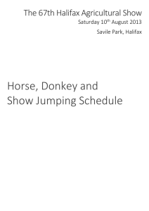 Horse, Donkey and Show Jumping Schedule