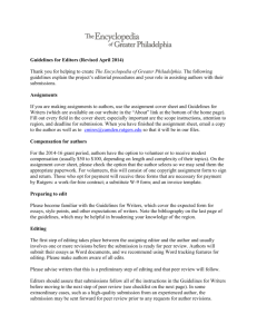 Guidelines for Editors (revised April 2014)