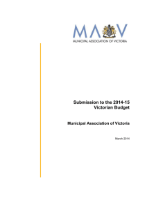 2014-15 state budget submission - Municipal Association of Victoria