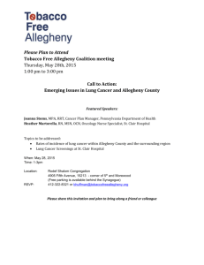 Call to Action: Emerging Issues in Lung Cancer and Allegheny County