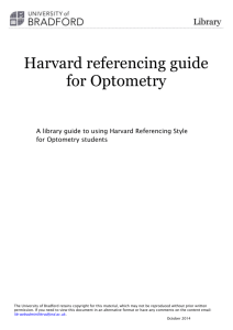 Harvard Referencing Guide for Optometry