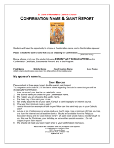 confirmation name & saint report