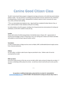 Canine Good Citizen Class - Brown Veterinary Service