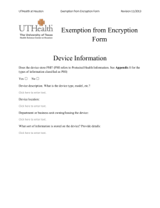 ITS Exemption from Encryption Form - University of Texas